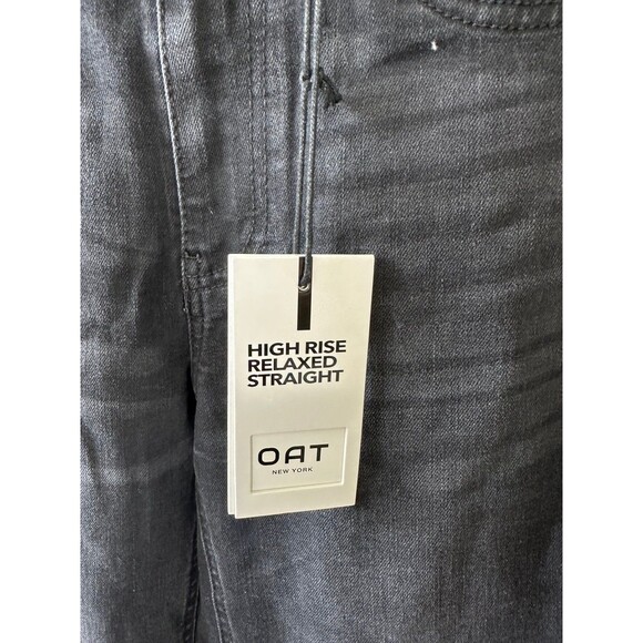 NWT OAT New York High Rise Relaxed Straight Embellished Jewels Denim Jeans 25 - Picture 4 of 7